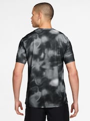 Nike Black Dri-FIT Miler Printed Running T-Shirt - Image 2 of 3