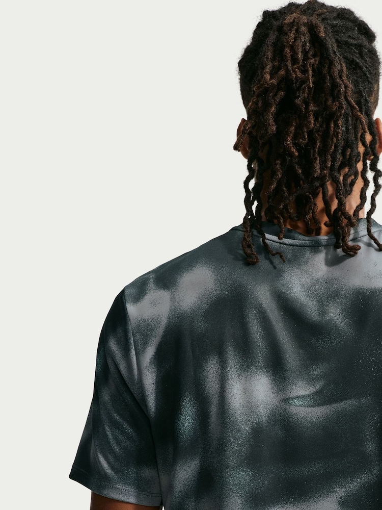 Nike Black Dri-FIT Miler Printed Running T-Shirt - Image 5 of 5