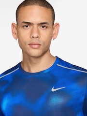 Nike Midnight Navy Dri-FIT Miler Printed Running T-Shirt - Image 3 of 3