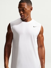 Nike White Dri-FIT Sleeveless Training Tank Top - Image 1 of 5