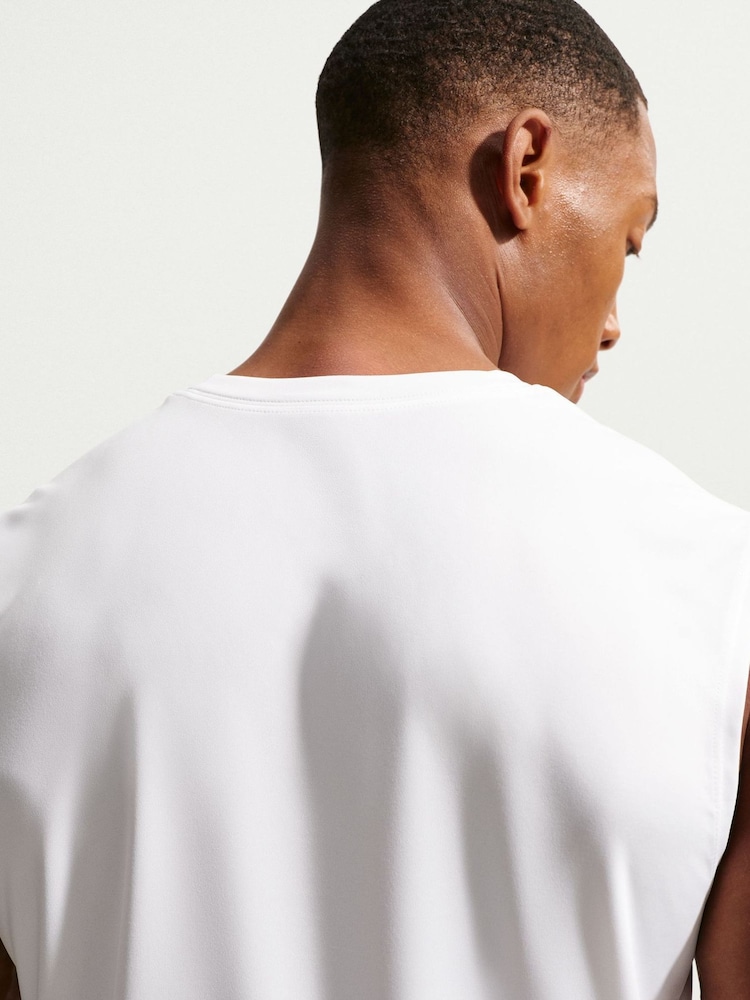 Nike White Dri-FIT Sleeveless Training Tank Top - Image 5 of 5 Nike White Dri-FIT Sleeveless Training Tank Top - Image 5 of 5