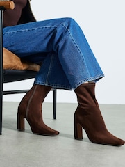 River Island Brown Faux Suede Ankle Boots - Image 1 of 6