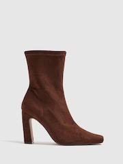 River Island Brown Faux Suede Ankle Boots - Image 2 of 6