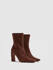 River Island Brown Faux Suede Ankle Boots - Image 3 of 6