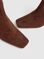 River Island Brown Faux Suede Ankle Boots - Image 6 of 6