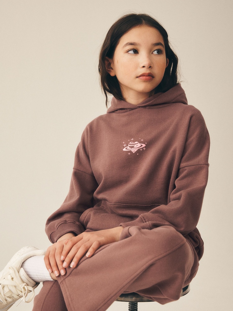 Chocolate Brown Cosmic Hoodie (3-16yrs) - Image 1 of 8 Chocolate Brown Cosmic Hoodie (3-16yrs) - Image 1 of 8
