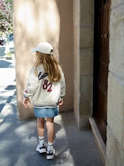 Cream Varsity Embroidered Jacket (3-16yrs) - Image 4 of 6