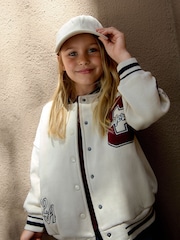 Cream Varsity Embroidered Jacket (3-16yrs) - Image 6 of 6