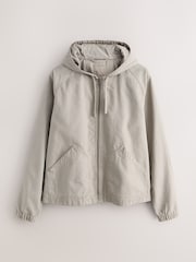 Stone Canvas Hooded Zip Through Jacket - Image 7 of 11