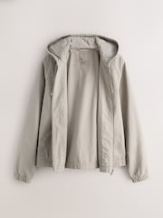 Stone Canvas Hooded Zip Through Jacket - Image 8 of 11