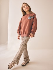 Animal Print Sweatshirt and Flare Leggings Set (3-16yrs) - Image 1 of 5