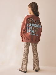 Animal Print Sweatshirt and Flare Leggings Set (3-16yrs) - Image 2 of 5