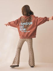 Animal Print Sweatshirt and Flare Leggings Set (3-16yrs) - Image 3 of 5
