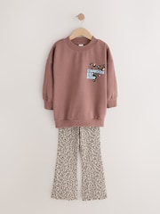 Animal Print Sweatshirt and Flare Leggings Set (3-16yrs) - Image 6 of 11