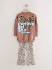 Animal Print Sweatshirt and Flare Leggings Set (3-16yrs) - Image 8 of 11