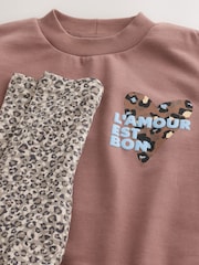 Animal Print Sweatshirt and Flare Leggings Set (3-16yrs) - Image 9 of 11