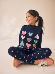Navy Multi Heart - Conjunto de sudadera y leggings (3-16 años) - Imagen 3 de 9