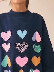 Navy Multi Heart - Conjunto de sudadera y leggings (3-16 años) - Imagen 4 de 9