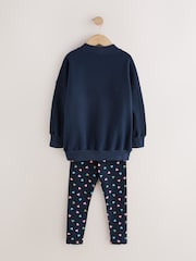 Navy Multi Heart - Conjunto de sudadera y leggings (3-16 años) - Imagen 7 de 9