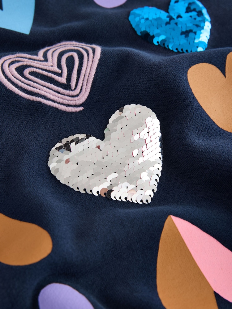 Navy Multi Heart - Conjunto de sudadera y leggings (3-16 años) - Imagen 9 de 9 Navy Multi Heart - Conjunto de sudadera y leggings (3-16 años) - Imagen 9 de 9
