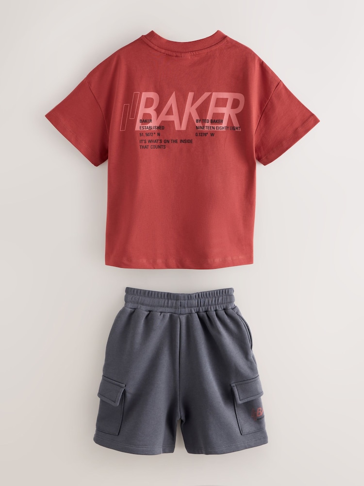 Baker by Ted Baker Oversized Graphic T-Shirt and Shorts Set - Image 2 of 6
