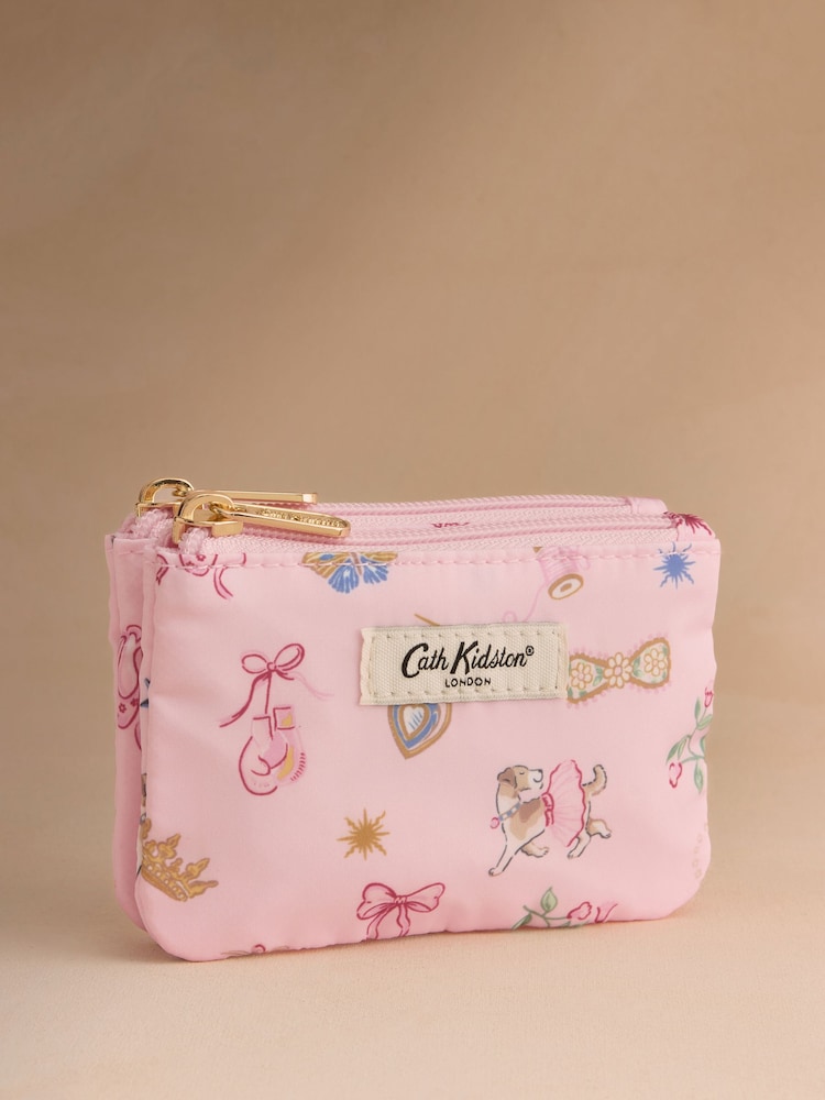 Cath Kidston Pink Ballet Print Double Zip Purse - Image 1 of 3 Cath Kidston Pink Ballet Print Double Zip Purse - Image 1 of 3