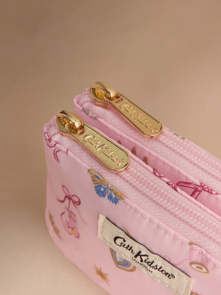Cath Kidston Pink Ballet Print Double Zip Purse - Image 2 of 3 Cath Kidston Pink Ballet Print Double Zip Purse - Image 2 of 3