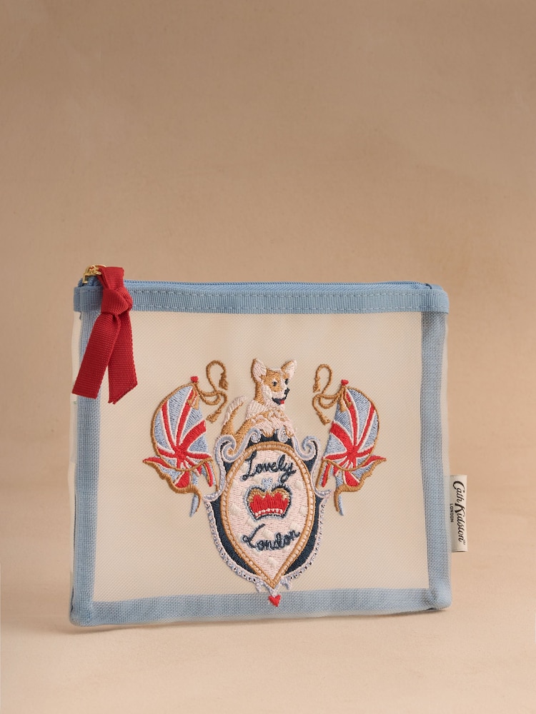 Cath Kidston Blue London Print Mesh Pouch - Image 1 of 3