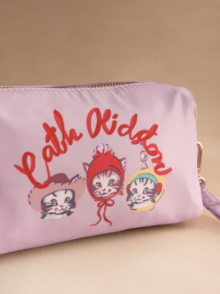 Cath Kidston Lilac Purple Cat Print Camden Pouch - Image 3 of 3 Cath Kidston Lilac Purple Cat Print Camden Pouch - Image 3 of 3