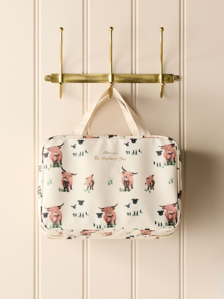Hamish the Highland Cow Hanging Wash Bag - Image 1 of 3 Hamish the Highland Cow Hanging Wash Bag - Image 1 of 3
