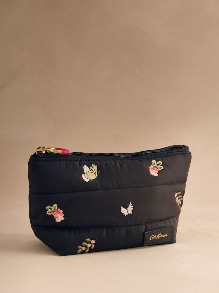 Cath Kidston Black Butterfly Bloom Padded Pouch - Image 1 of 3 Cath Kidston Black Butterfly Bloom Padded Pouch - Image 1 of 3