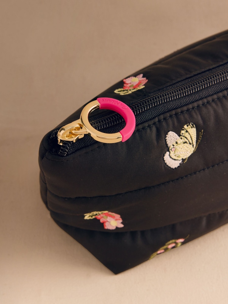 Cath Kidston Black Butterfly Bloom Padded Pouch - Image 2 of 3 Cath Kidston Black Butterfly Bloom Padded Pouch - Image 2 of 3