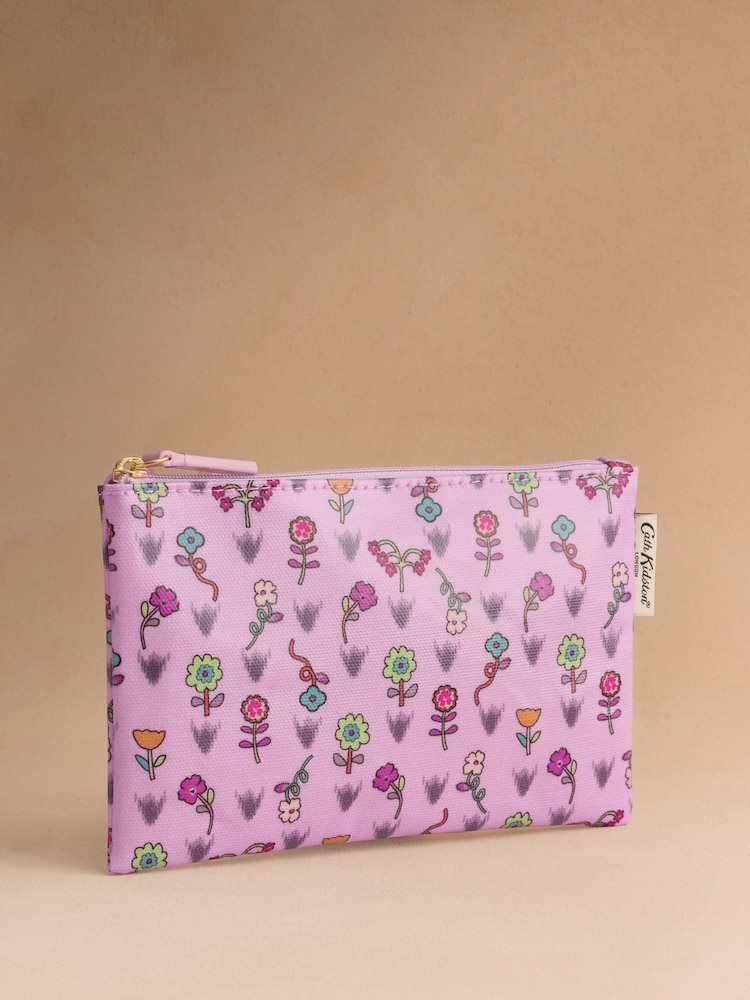 Cath Kidston Pink Floral Doodle Zipped Purse - Image 1 of 3