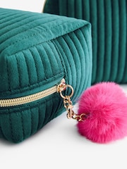 Ribbed Velvet Monogram Makeup Bag - Image 3 of 5