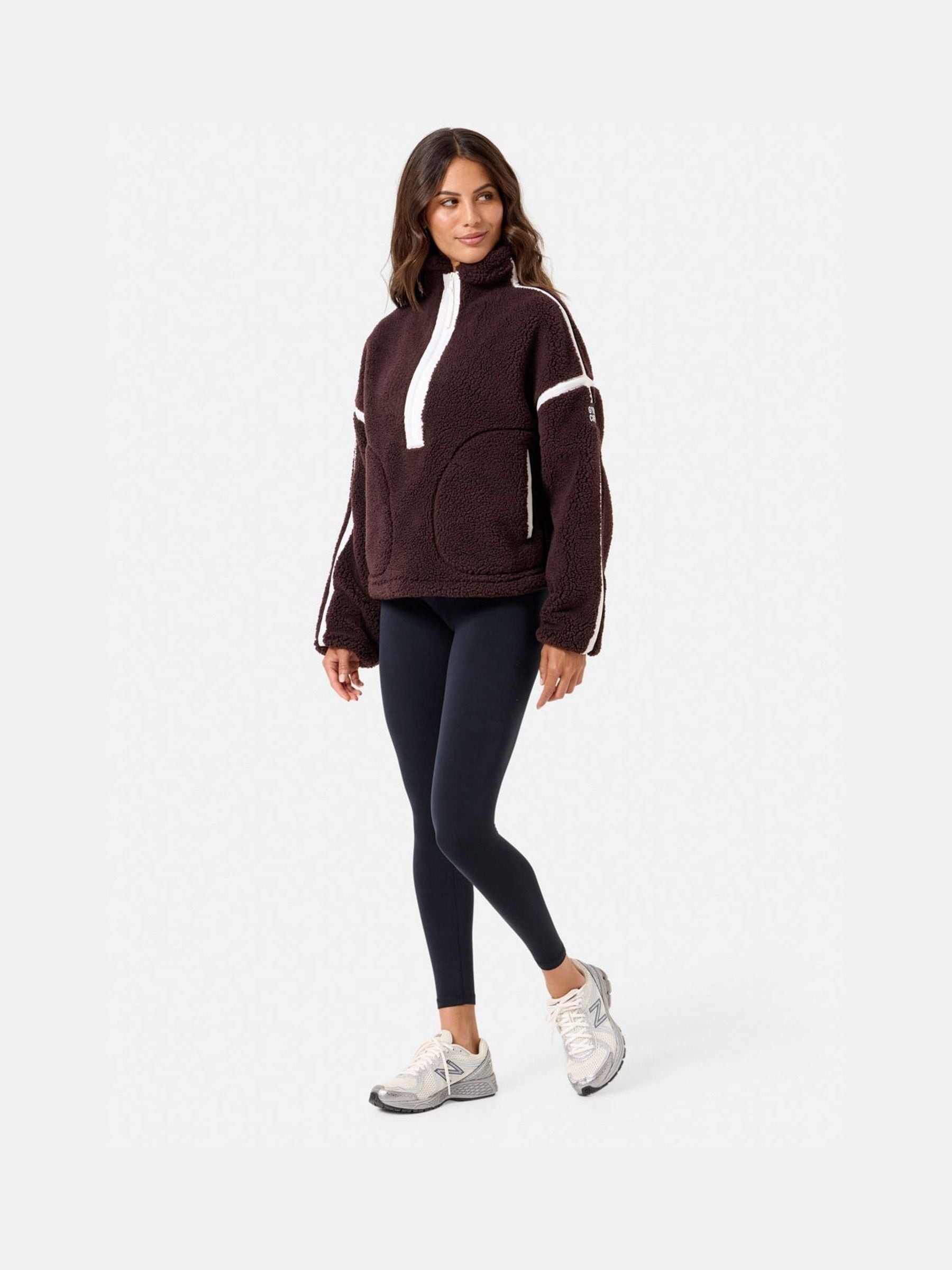 Buy Gym + Coffee Brown Industry Half Zip Fleece from the Next UK
