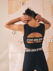 Black Sports Crop Top (5-16yrs) - Image 3 of 7