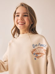 Neutral Pâtisserie Graphic Sweatshirt And Textured Trousers Set (3-16yrs) - Image 3 of 10