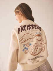 Neutral Pâtisserie Graphic Sweatshirt And Textured Trousers Set (3-16yrs) - Image 4 of 10