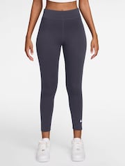Nike Gridiron Grey Sportswear Classic High-Waisted 7/8 Leggings - Image 1 of 5