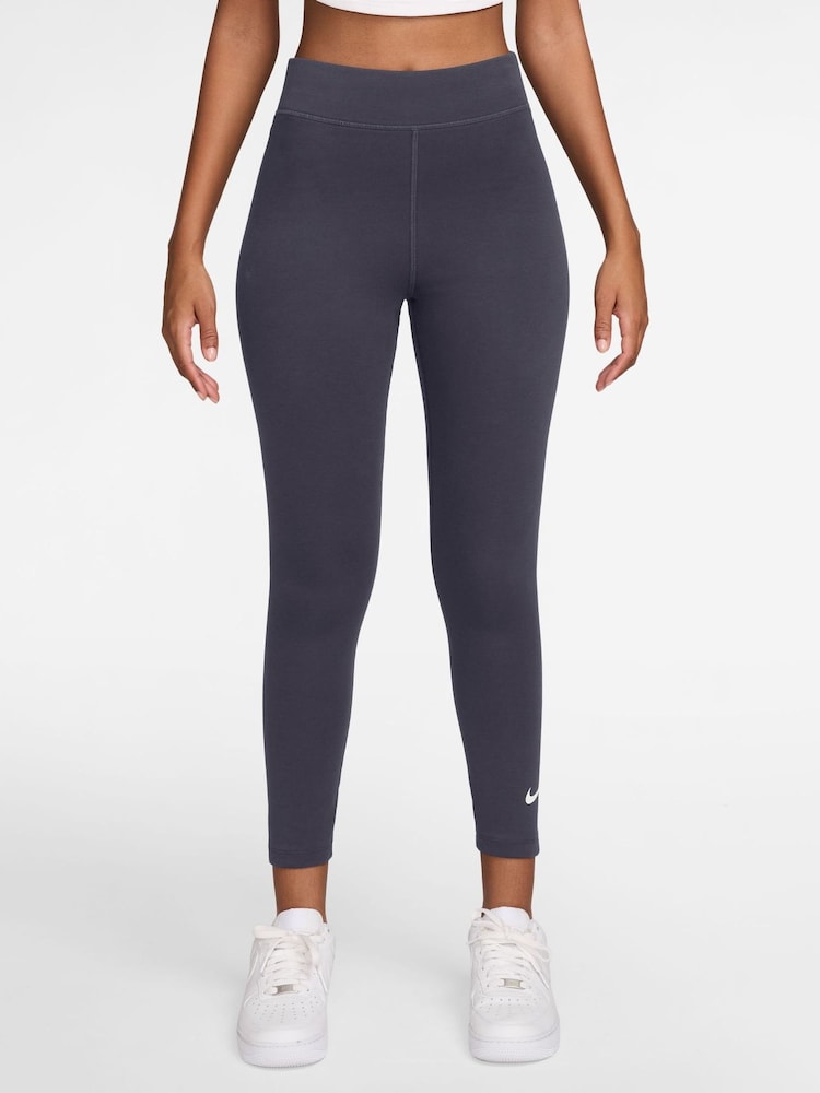 Nike Gridiron Grey Sportswear Classic High-Waisted 7/8 Leggings - Image 1 of 5