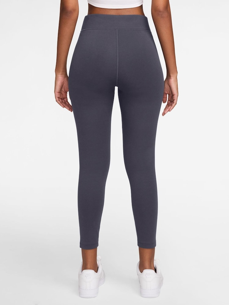 Nike Gridiron Grey Sportswear Classic High-Waisted 7/8 Leggings - Image 2 of 5