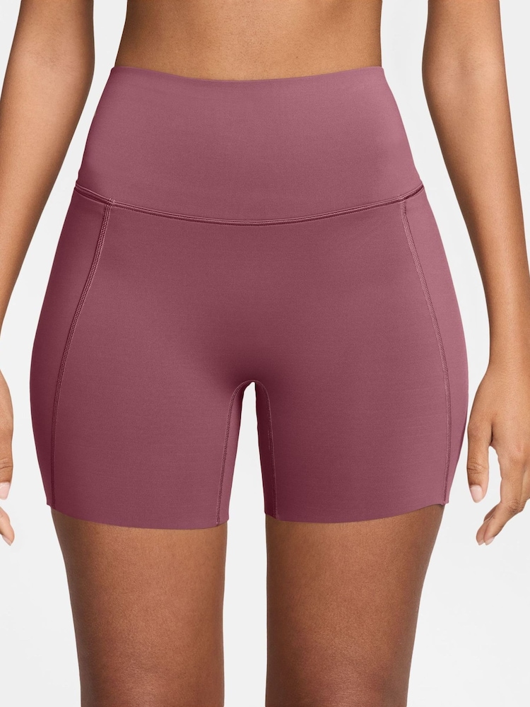 Nike Pink Smoke Universa Seamless Front 5 Inch Cycling Shorts - Image 1 of 4 Nike Pink Smoke Universa Seamless Front 5 Inch Cycling Shorts - Image 1 of 4