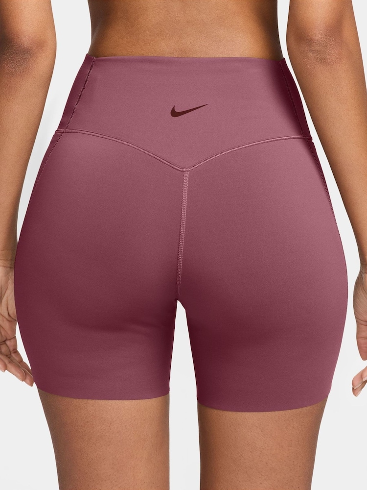 Nike Pink Smoke Universa Seamless Front 5 Inch Cycling Shorts - Image 2 of 4 Nike Pink Smoke Universa Seamless Front 5 Inch Cycling Shorts - Image 2 of 4