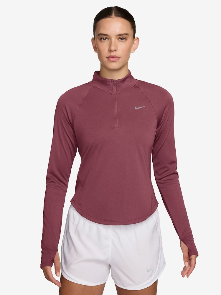 Nike Pink Smoke Tempo Dri-FIT 1/2-Zip Running Top - Image 1 of 3 Nike Pink Smoke Tempo Dri-FIT 1/2-Zip Running Top - Image 1 of 3