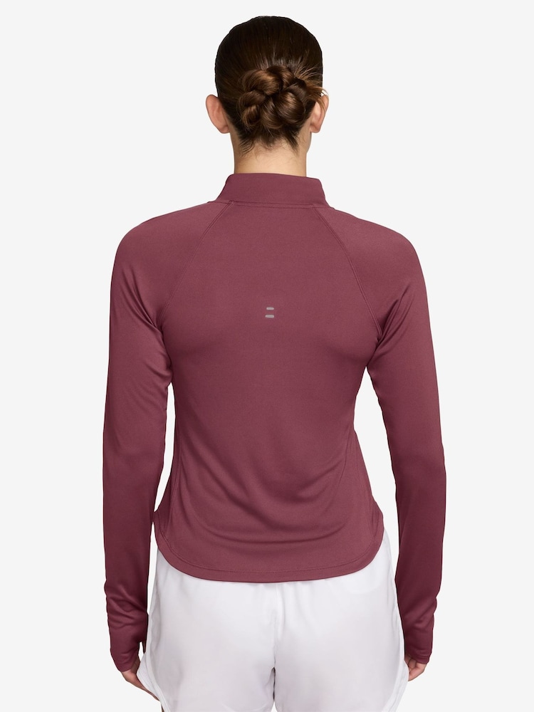 Nike Pink Smoke Tempo Dri-FIT 1/2-Zip Running Top - Image 2 of 3 Nike Pink Smoke Tempo Dri-FIT 1/2-Zip Running Top - Image 2 of 3