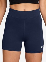 Nike Black Yellow Sportswear Classic High-Waisted 5" Biker Shorts - Image 1 of 4