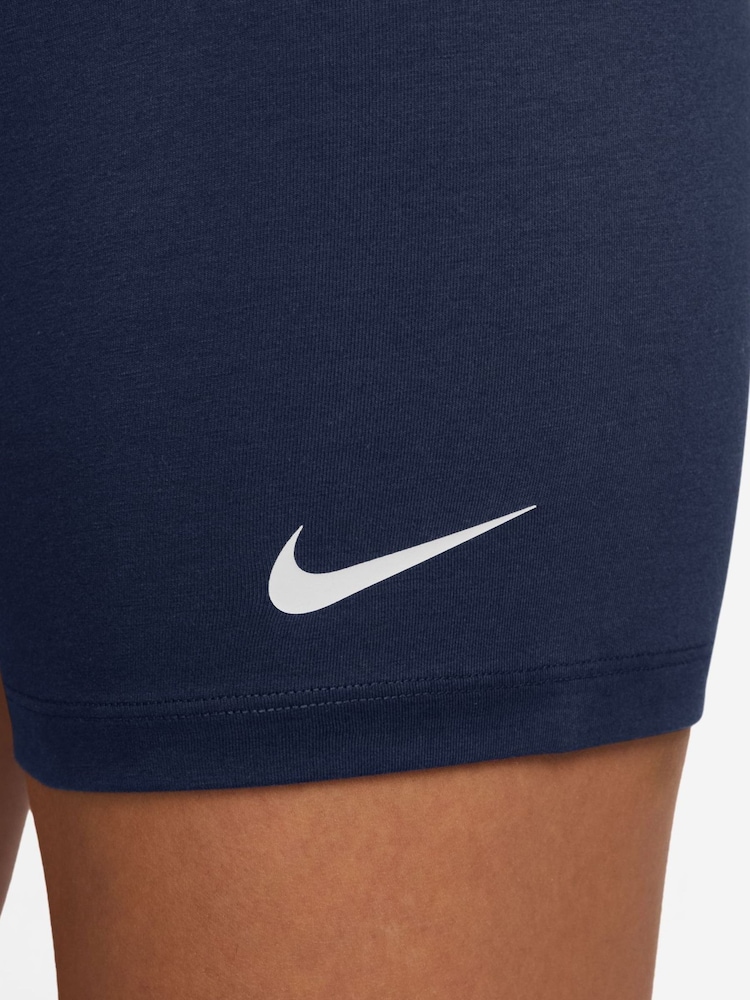 Nike Black Yellow Sportswear Classic High-Waisted 5" Biker Shorts - Image 4 of 4 Nike Black Yellow Sportswear Classic High-Waisted 5" Biker Shorts - Image 4 of 4