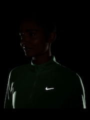 Nike Illusion Green Tempo Swoosh Run Dri-FIT 1/4-Zip Running Top - Image 4 of 4