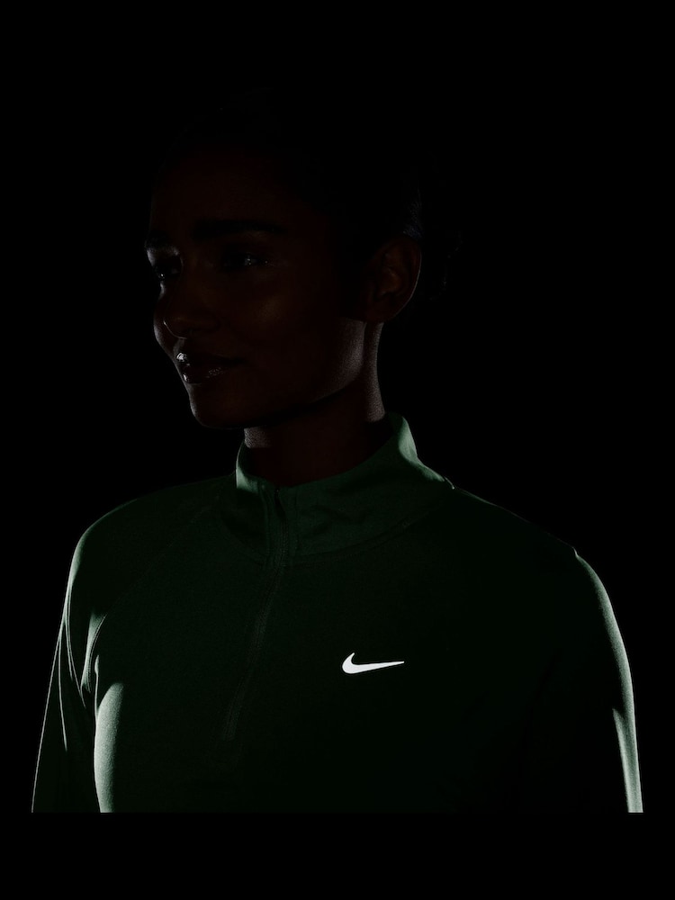 Nike Illusion Green Tempo Swoosh Run Dri-FIT 1/4-Zip Running Top - Image 4 of 4