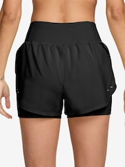 Nike Black Tempo Flow Dri-FIT High-Waisted 2-in-1 Running Shorts - Image 2 of 5